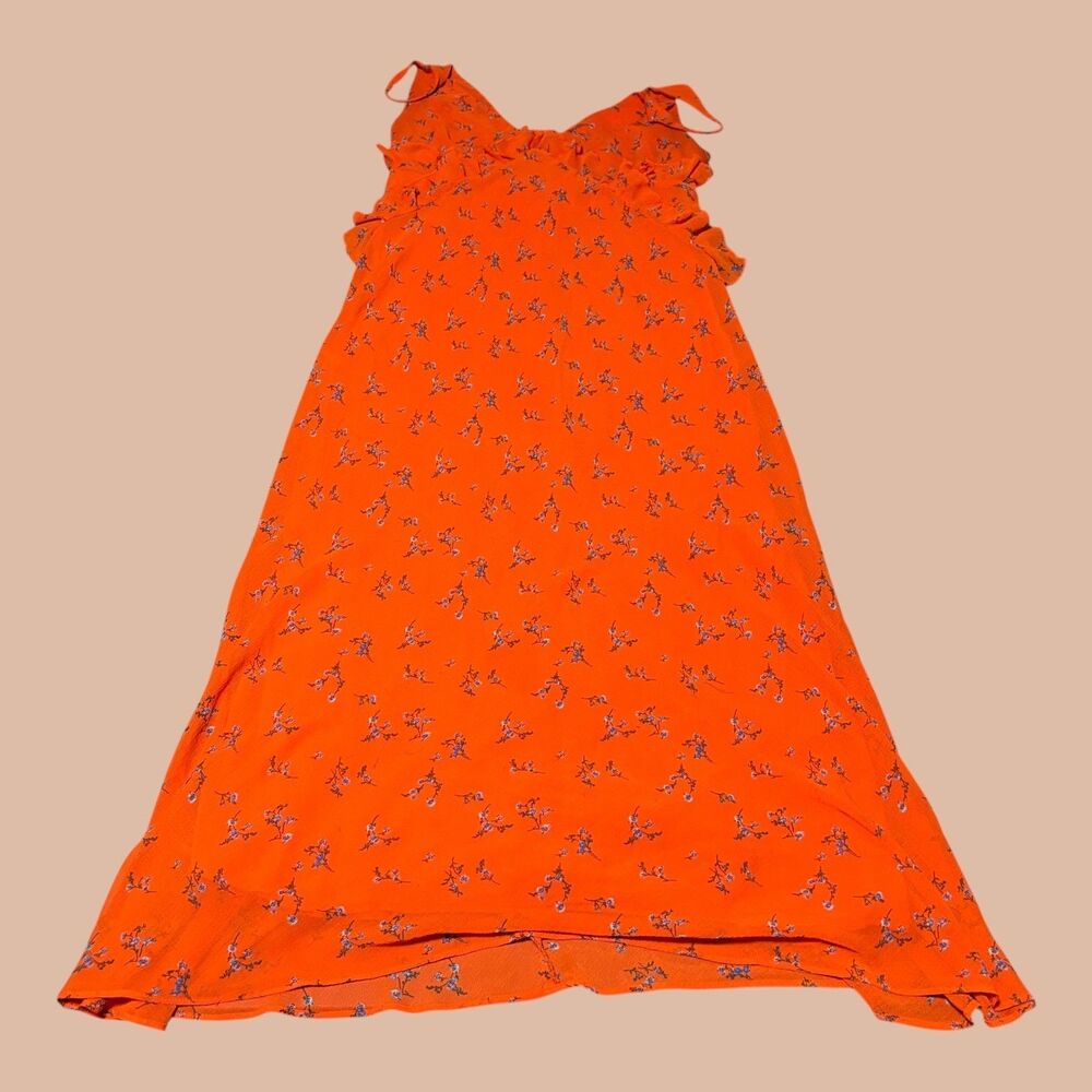 Urban Outfitters Midi Dress Women’s Size Small Orange Floral Dainty Feminine